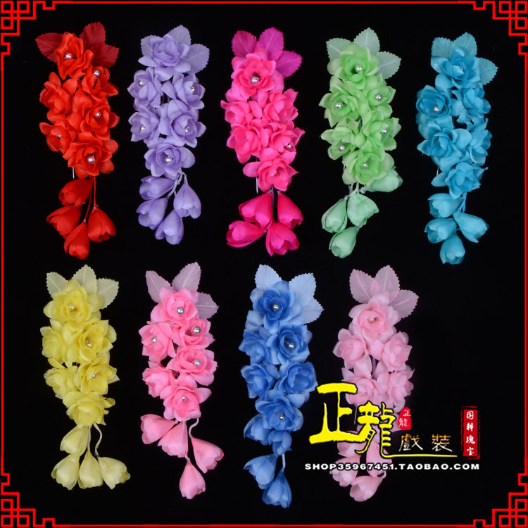 南雄鬓花头饰小花头花 真丝绢花