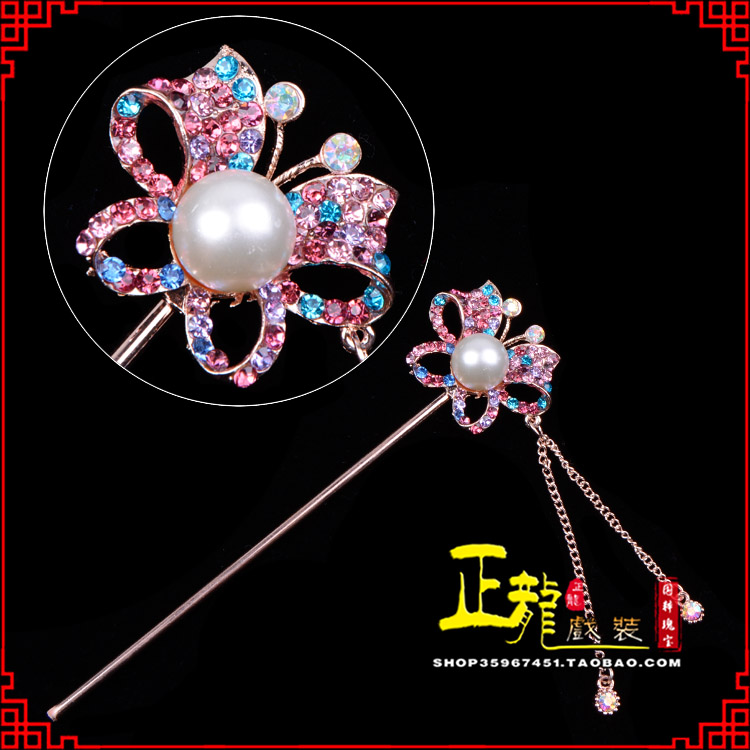 南雄花旦小姐青衣头饰簪子 蝴蝶发簪